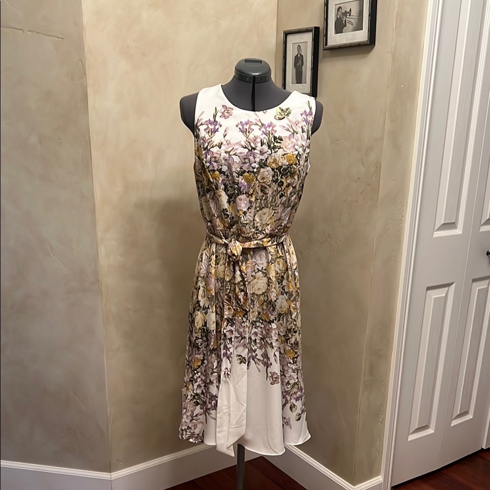 White High Low Sundress with Sleeveless Crew Neck for Wedding Guest